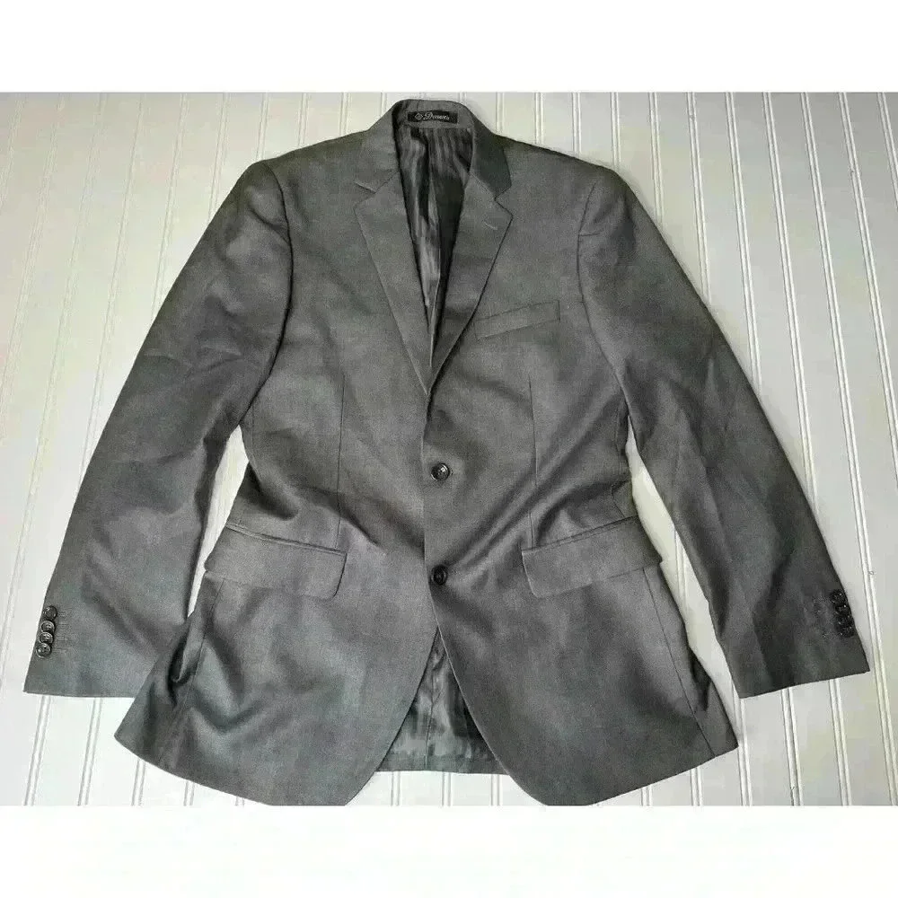 Demantie Italy Men’s Suit Jacket Hand Tailored Gray 38 R Blazer Sport Coat Wool